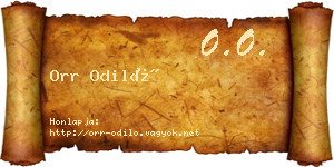 Orr Odiló névjegykártya